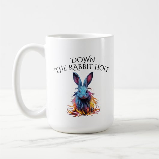 Mug Custom Down Rabbit Hole Blue Bunny (Gauche)