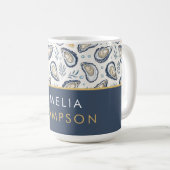 Mug Custom Elegant Marine Oysters (Devant droit)