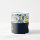 Mug Custom Elegant Mediterranean Lemon Botanical Navy (Centre)