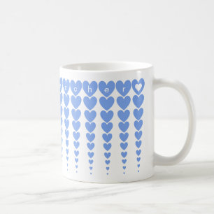 Mug Custom Elegant Meilleur Enseignant Bleu Coeur Tins