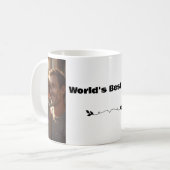Mug Custom Elegant Modern 2 photos Meilleur papa du mo (Devant gauche)