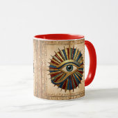 Mug Custom Eye of Horus with Hieroglyphs Spiritual (Devant droit)