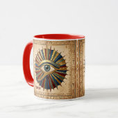 Mug Custom Eye of Horus with Hieroglyphs Spiritual (Devant gauche)