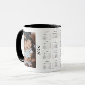 Mug Custom Family 2 Photo 2026 Calendar  (Devant gauche)