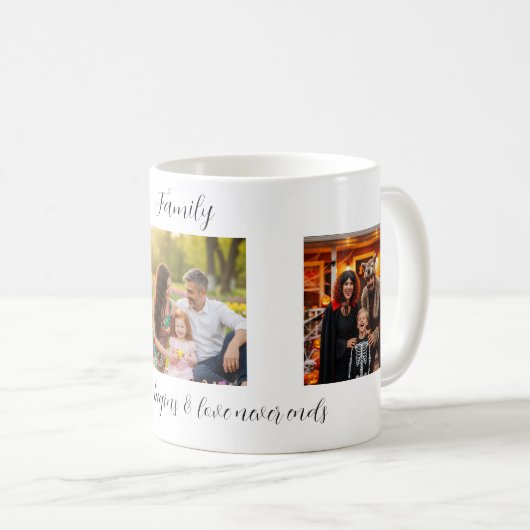 Mug Custom Family Portrait Personalized Message (Devant droit)