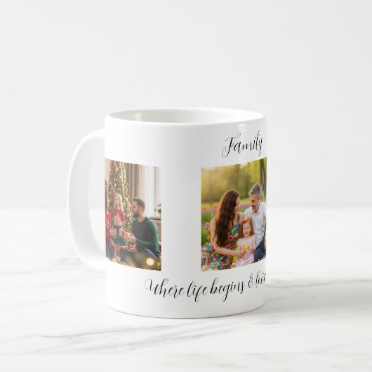 Mug Custom Family Portrait Personalized Message (Devant gauche)