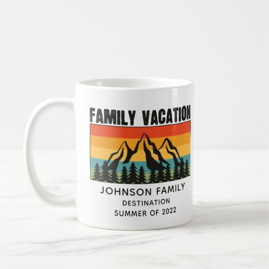 Mug Custom Family Vacation Mountains Randonnée Camping (Gauche)