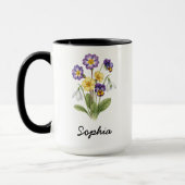Mug Custom February Birth Flower - Personalized Name (Gauche)