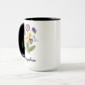 Mug Custom February Birth Flower - Personalized Name (Devant gauche)