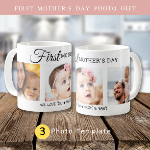 Mug Custom First Mother's Day 3 Photo Collage Nouvelle