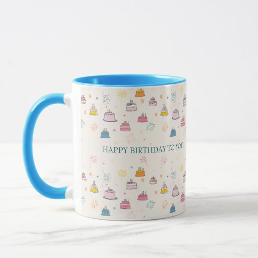 Mug Custom Floating Cakes & Fireworks – Birthday (Gauche)