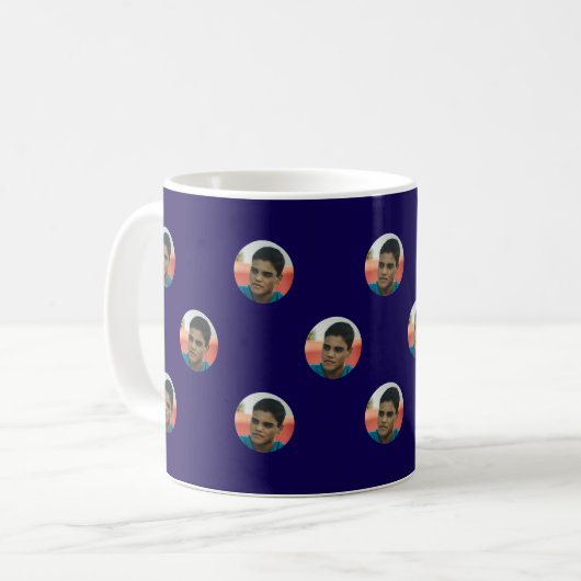 Mug Custom Floating Portrait with Bold Background (Devant gauche)