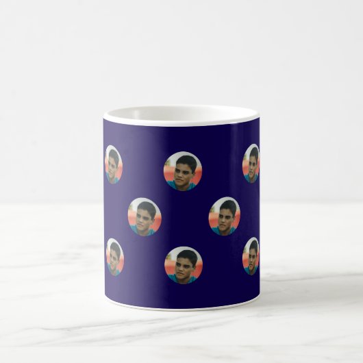Mug Custom Floating Portrait with Bold Background (Centre)