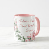 Mug Custom Floral Happy Birthday  (Devant droit)