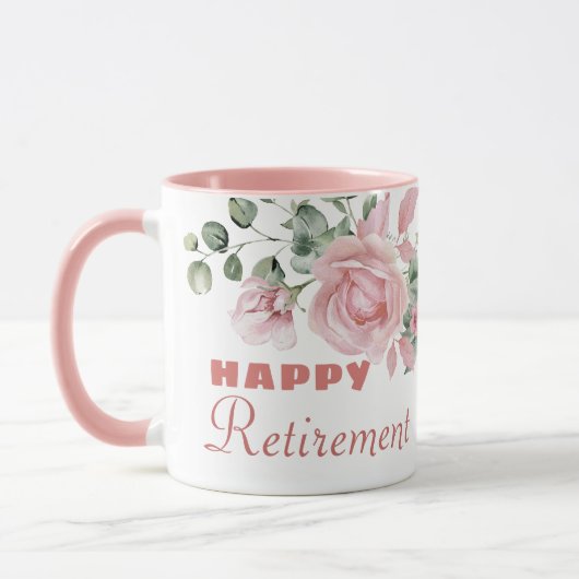Mug Custom Floral Happy Retirement  (Gauche)
