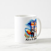 Mug Custom Fox Couple Names Personalized (Devant droit)
