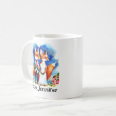 Mug Custom Fox Couple Names Personalized (Devant gauche)