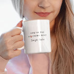 Mug Custom Fun Cute Vous êtes le meilleur Rose Gold He<br><div class="desc">Tasse à café branchée, mignonne et drôle en disant "Vous êtes le meilleur passionné" dans la typographie moderne avec un coeur en or rose imprimé sur la tasse à café à deux tons. Aimer l'intérieur noir cool mais disponible en beaucoup plus de couleurs. Ajoutez votre propre signature texte personnalisé ci-dessous....</div>