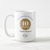 Mug Custom Gold seal 10 years of Service Employe Award (Gauche)