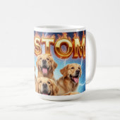 Mug Custom Golden Retrievers Cosmic Lightning Design (Devant droit)