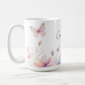 Mug Custom Grandma Est. Year - Flower and Butterfly (Gauche)