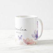 Mug Custom Grandma Est. Year -  Flower and Butterfly  (Devant droit)