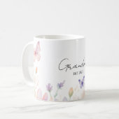 Mug Custom Grandma Est. Year -  Flower and Butterfly  (Devant gauche)