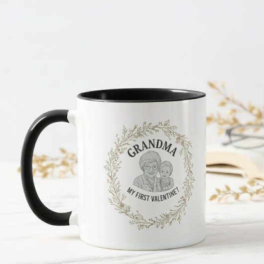 Mug Custom Grandma "My First Valentine" Illustration C