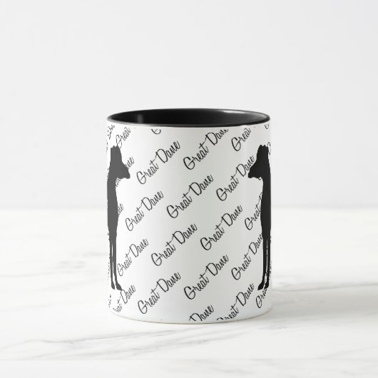 Mug CUSTOM Great Dane Dog Silhouette (Centre)