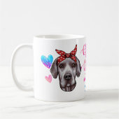 Mug Custom Great Dane Maman mignonne Amoureux des chie (Gauche)