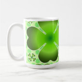 Mug Custom Green Lucky Clover Pattern Gift (Gauche)