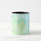Mug Custom Happy Mother's Day ligne art vert roses (Centre)