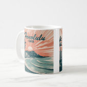 Mug Custom Hawaii Honolulu Waikiki Beach Retro Travel (Devant gauche)