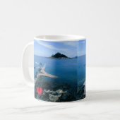 Mug Custom Heart St Michaels Mont Cornwall avec Bateau (Devant gauche)