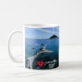 Mug Custom Heart St Michaels Mont Cornwall avec Bateau (Gauche)