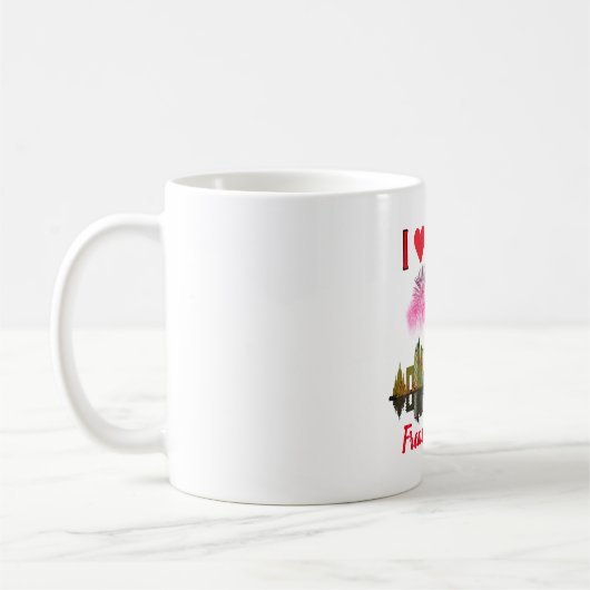 Mug Custom I Love Paris at Night Skyline Fireworks (Gauche)