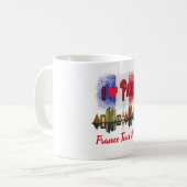 Mug Custom I Love Paris Skyline Français Drapeau Souve (Devant gauche)