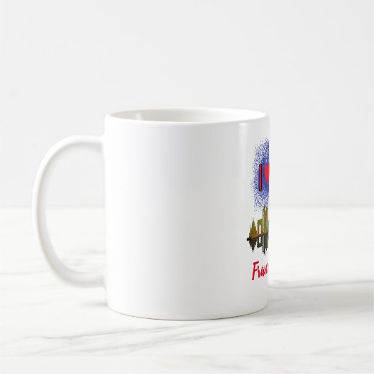 Mug Custom I Love Paris Skyline Français Drapeau Souve (Gauche)
