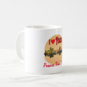 Mug Custom I Love Paris Skyline Sunset Souvenir (Devant gauche)