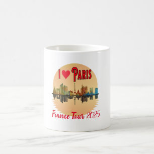 Mug Custom I Love Paris Skyline Sunset Souvenir