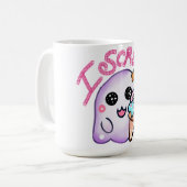 Mug Custom "I Scream" Ghost with Ice Cream Cone Art (Devant gauche)