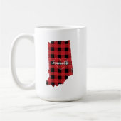 Mug Custom Indiana Accueil Buffalo d'état Plaid Noël (Gauche)