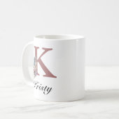 Mug Custom Initial & Girl Name Personalized Monogram (Devant gauche)