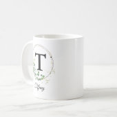 Mug Custom Initial & Name Personalized Monogram Floral (Devant gauche)