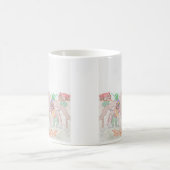 Mug Custom Kids Artwork, deux mignonnes souris, fleurs (Centre)