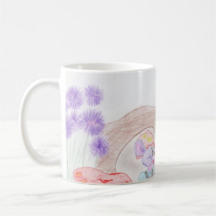 Mug Custom Kids Artwork, deux mignonnes souris, fleurs