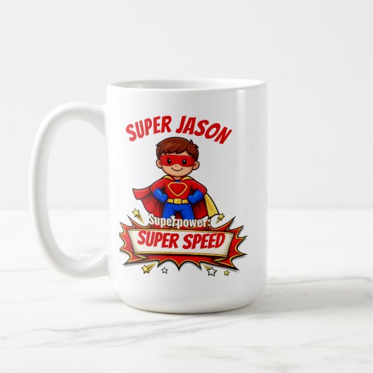 Mug Custom Kids Superhero Name & Superpower (Gauche)