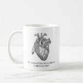 Mug Custom Labelled Vintage Anatomical Heart, Black (Gauche)