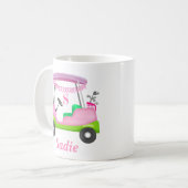 Mug Custom Lady Golf Cart Breast Cancer Monogram (Devant gauche)