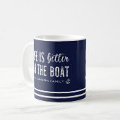 Mug Custom Life est meilleur sur le bateau | Boat Life (Devant gauche)